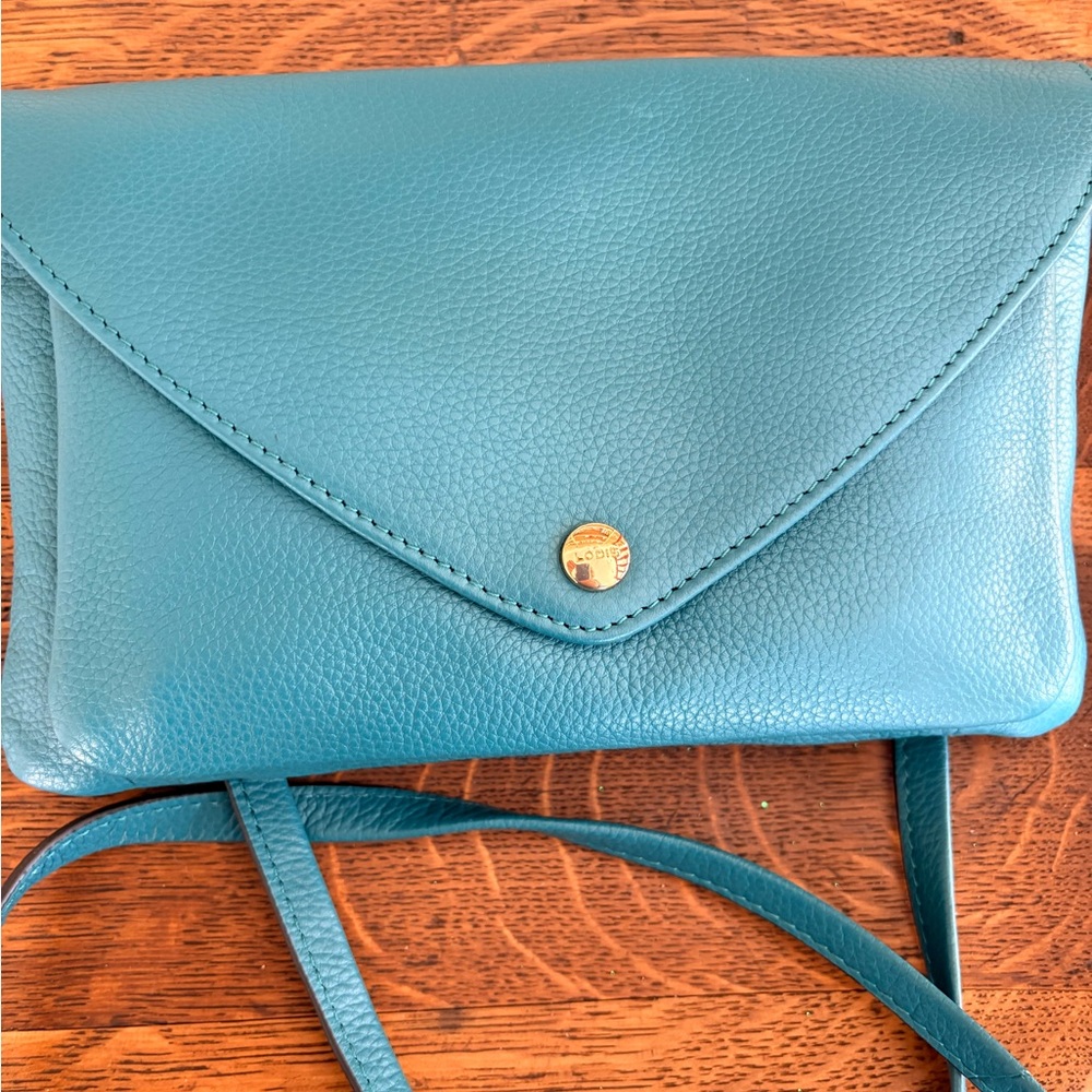 Lodis Teal Leather Clutch / Crossbody Bag - NWT